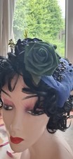 navy Vintage Style half Hat
