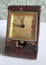 Quality Folding Leather Cased Travel Alarm Clock - Penlington & Batty - Swiss