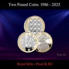 1986 - 2025 UK £2 Two Pound Coins PROOF & BU Brilliant Uncirculated Royal Mint