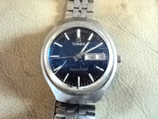 RARE VINTAGE Timex Q BLUE DIAL