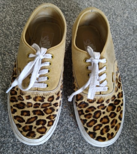 Beige leopard print vans - beige/leopard,