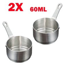 2x 60ML Silver Milk Pot