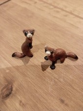Hagen Renaker Pair of Black Footed Ferrets Miniature Figurines