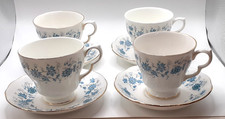 Colclough Braganza Bone China 4x Cups And Saucers Vintage Charity Sale