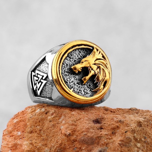 Stainless steel viking wolf - stainless,