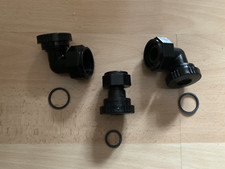 (Aqualisa 257511) 1xoutlet  & 2x Inlet elbows New with rubber washers 15mm