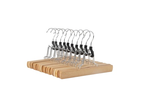 Wooden pants hangers pack - wooden,