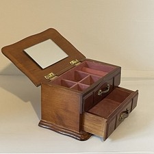 Small Wooden Chest Jewellery Box Vintage Distressed Retro  Prop