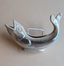 Vintage Pearl Lustre Iridescent Salmon Fish Bud/ Posy Vase.
