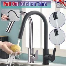 360° Kitchen Sink Mixer Taps Pull Out Spout Spray Single Lever Modern Mono Tap