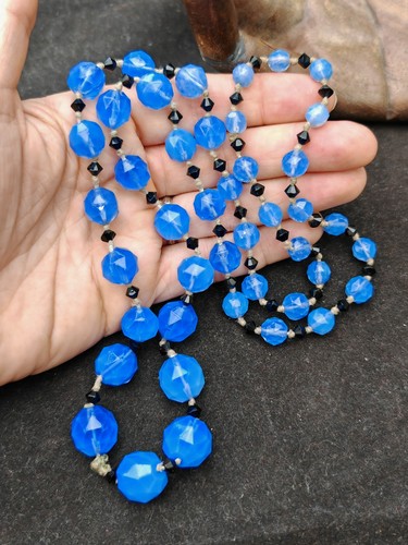 Czech art deco blue opaline - blue,