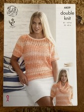 Women’s Knitting Patterns DK Jumpers & Snood 32-42” King Cole 4459