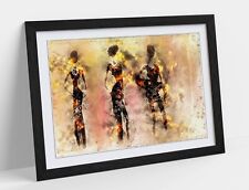 AFRICAN TRIBE SILHOUETTE ABSTRACT ART DECOR -FRAMED ART POSTER PICTURE PRINT