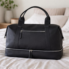 Faux Leather Weekender Bag