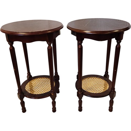 Pair vintage wooden side - of,