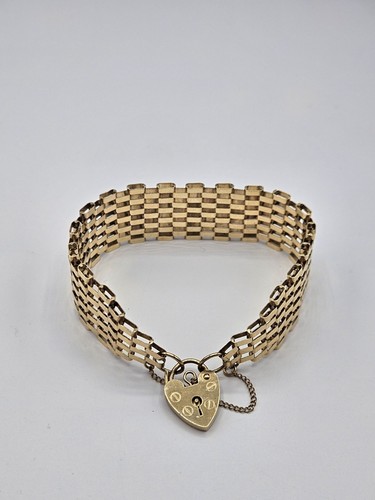 9ct gold gate bracelet approx - gold,
