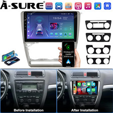 10" Android 14 CarPlay Stereo Radio RDS Sat Nav Bluetooth For Skoda Octavia Mk2