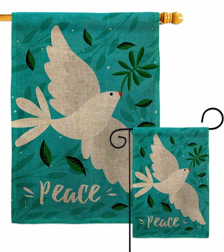 Want peace burlap garden flag - burlap,