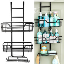3 Tier Hanging Shower Caddy Over Door Shower Shelf Bathroom Metal Storage Rack