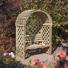 Rowlinson Victoria Arbour Garden Seat Bench with Lattice Pressure Treated