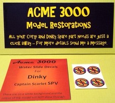 Gerry Anderson Captain Scarlet Repro Dinky SPV 104 Water Slide Decal Transfers