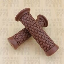 Cafe Racer / Scrambler Handlebar Grips 22mm 7/8" Diamond - BROWN / BURGUNDY