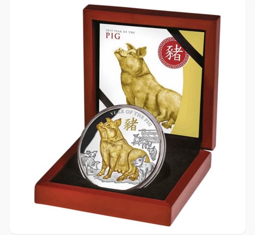 5oz pig proof - 5oz, coin-gold