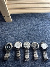5 Mens Watches Silver Toned