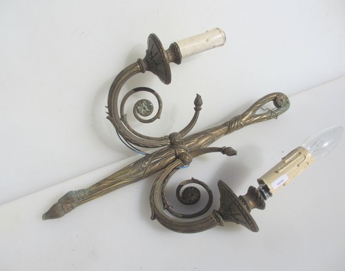 Antique brass wall light lamp - wall,