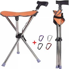 Folding walking stick seat - walking,