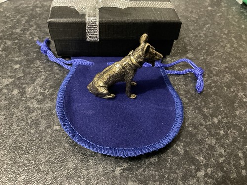 Lucky miniature brass alsatian - lucky,
