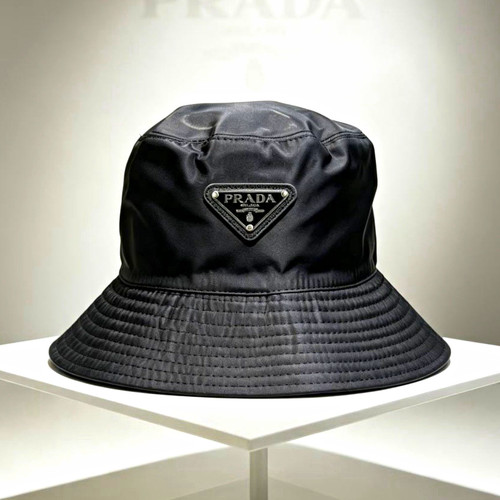 Prada black nylon bucket - bucket, hat