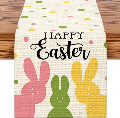 Happy easter peeps bunny table - easter,