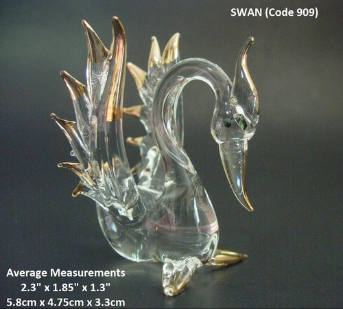 Blown glass swan figurine - blown,