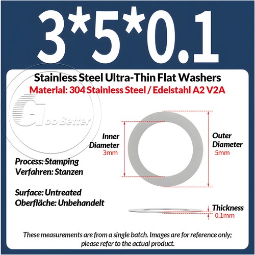 Ultra thin washers shims - m3-m6,