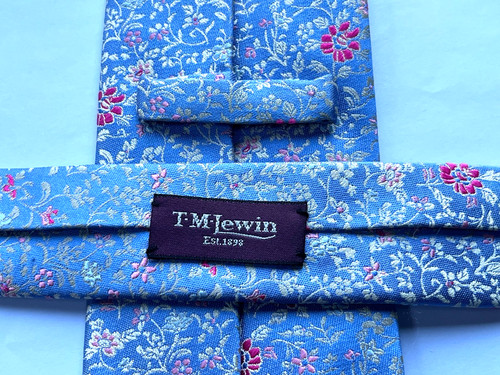 Lewin silk tie blue - t,