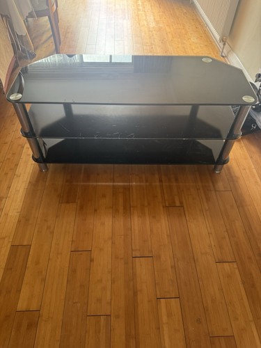 Black glass corner stand - corner, tv