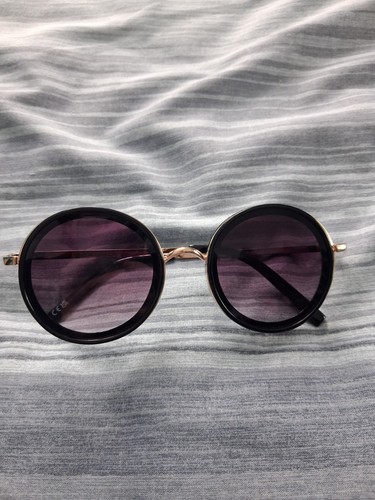 Round sunglasses black gold - round,