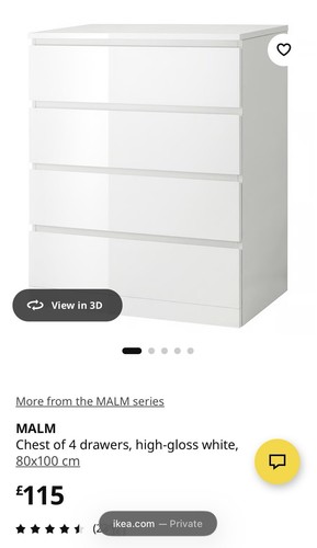 Ikea malm drawer chest - ikea, 4