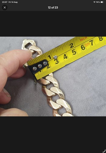 Solid 9ct gold curb bracelet - 9ct,