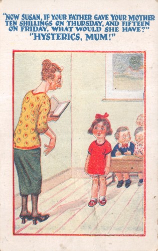 Old comic postcard teacher - postcard,