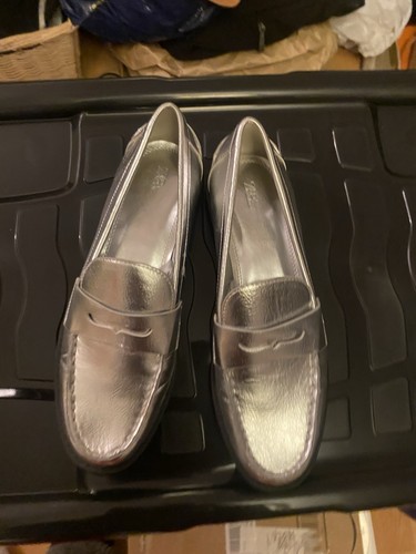 Zara silver loafers size eu - silver,