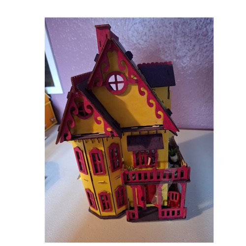 Wooden cottage doll house - cottage,