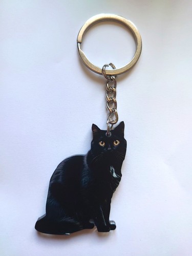 Keyring black cat with - keyring,