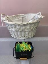 White wicker laundry - , basket