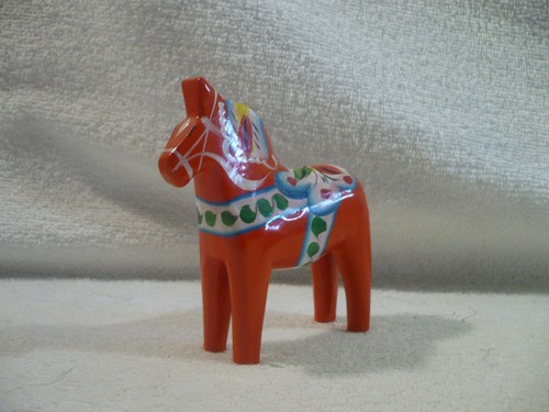 Sweedish orange red dala horse - sweedish,