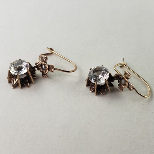 Victorian gold earrings - 9k,