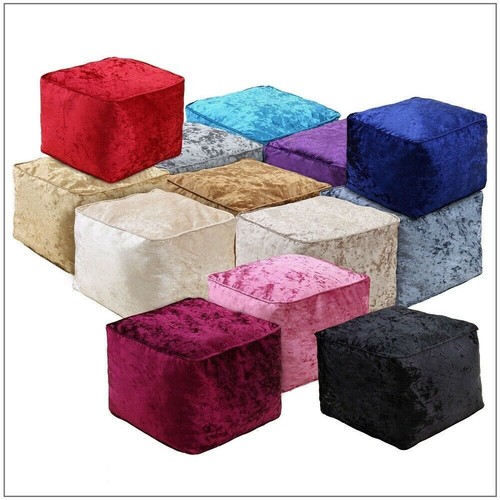 Cube velvet crushed bean bag - bean,
