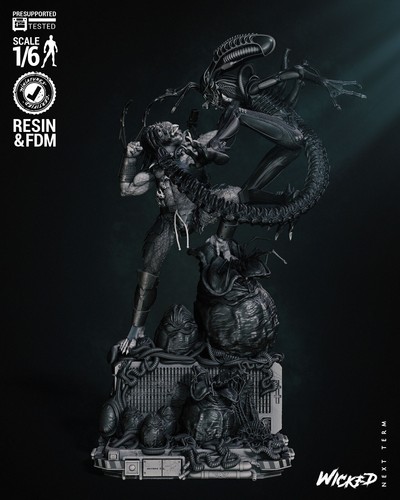 Predator alien diorama fanart - predator,