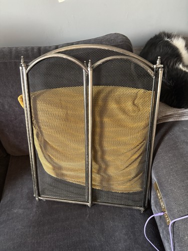 Brass mesh vintage fireplace